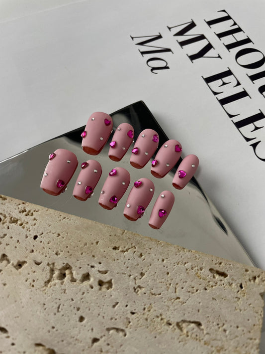 Minimalist Pink Nail Rhinestone - Elegant and Sparkling Nail Art Decoration