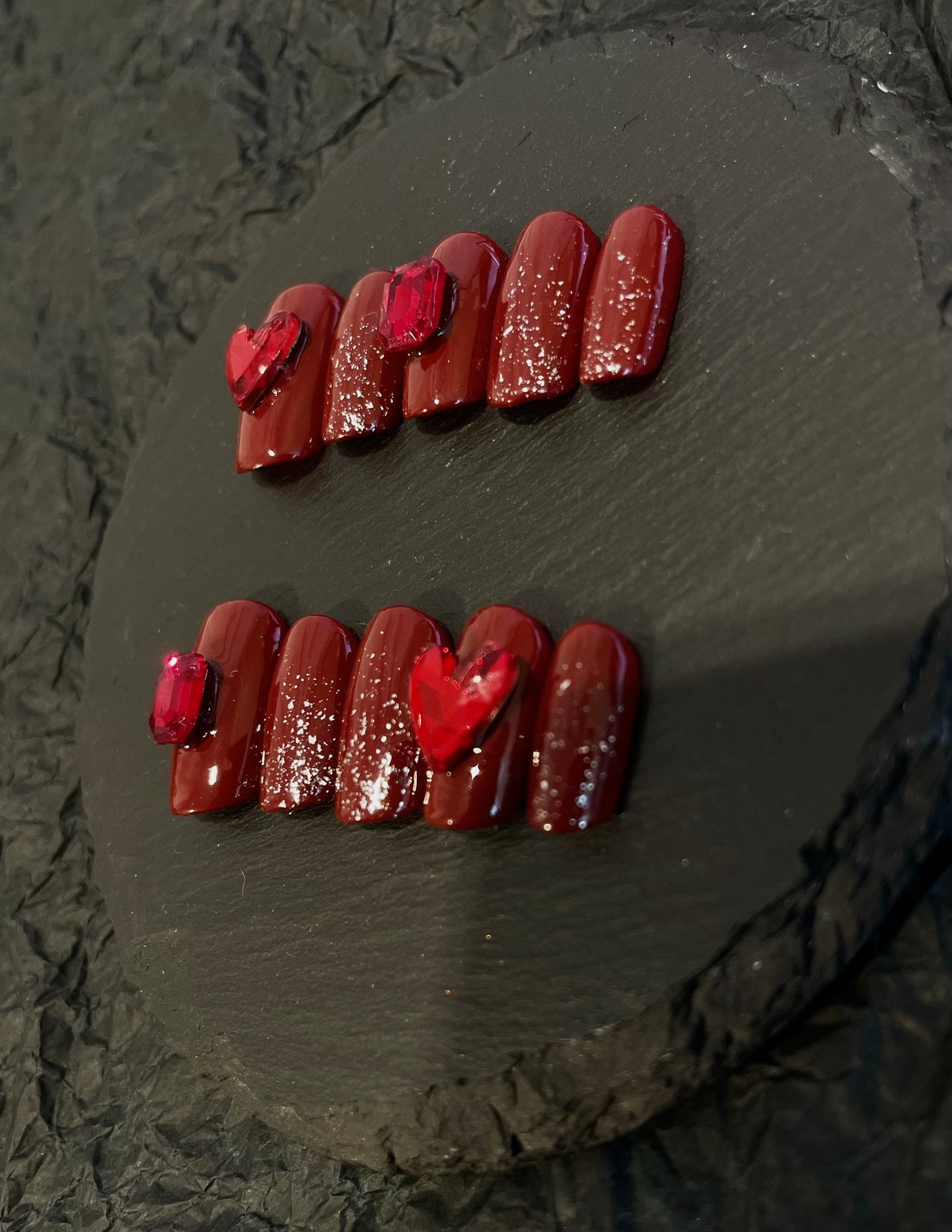 European Red Nail Heart - Elegant & Chic Nail Art Decoration